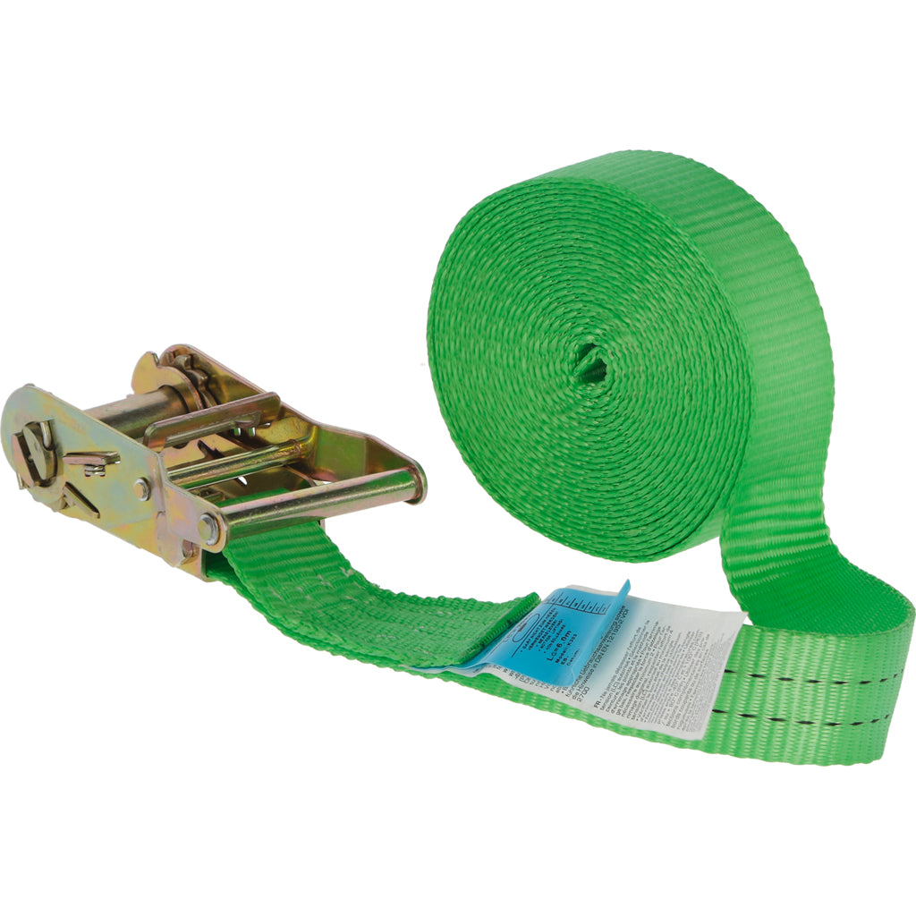 Ratchet lashing strap green / 1-piece