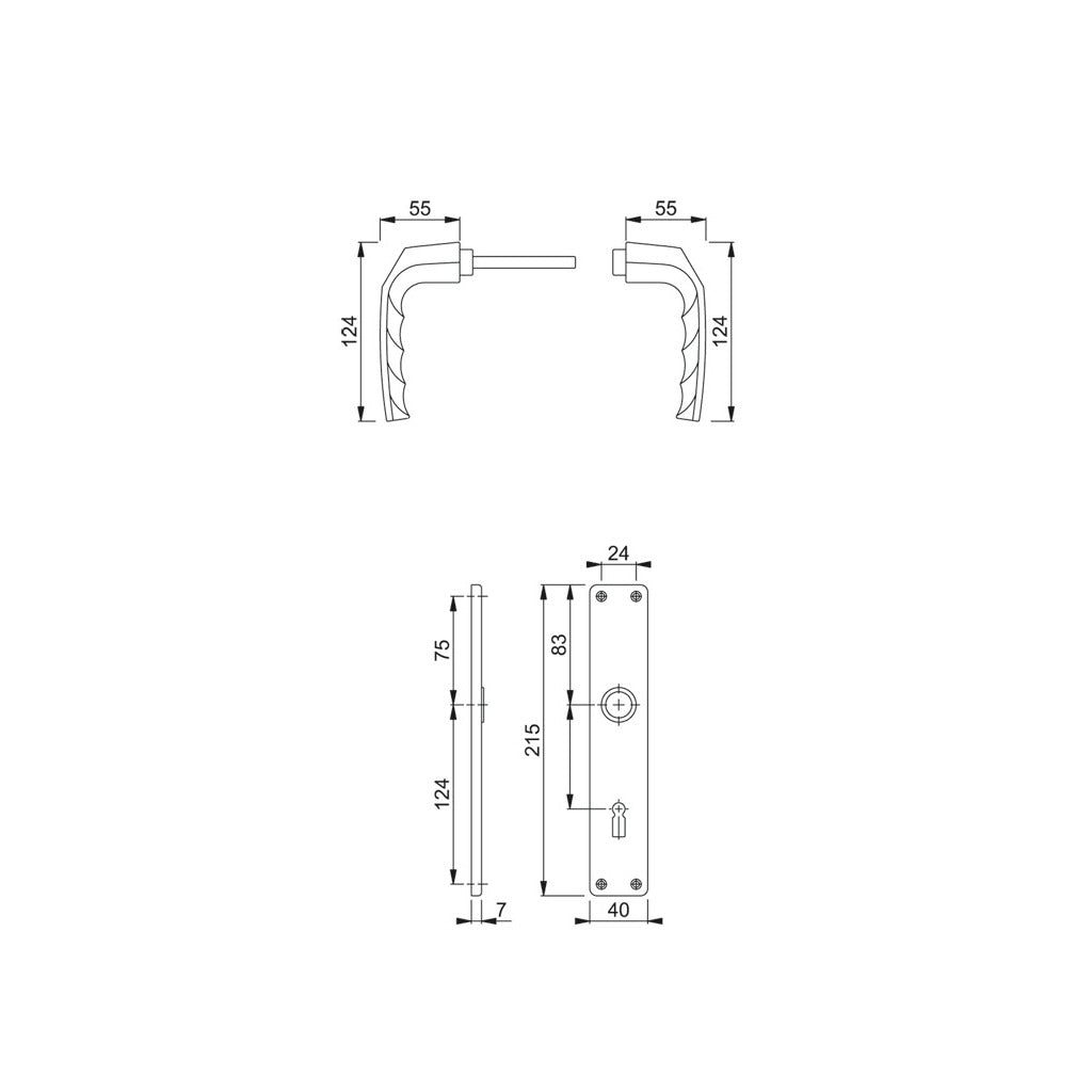 Door handle set model BIRMINGHAM