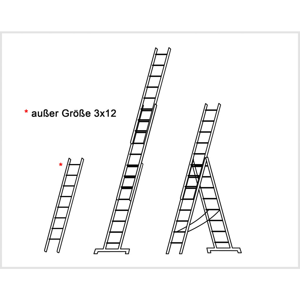 Multi-purpose ladder ALU-PRO 3-part 70247