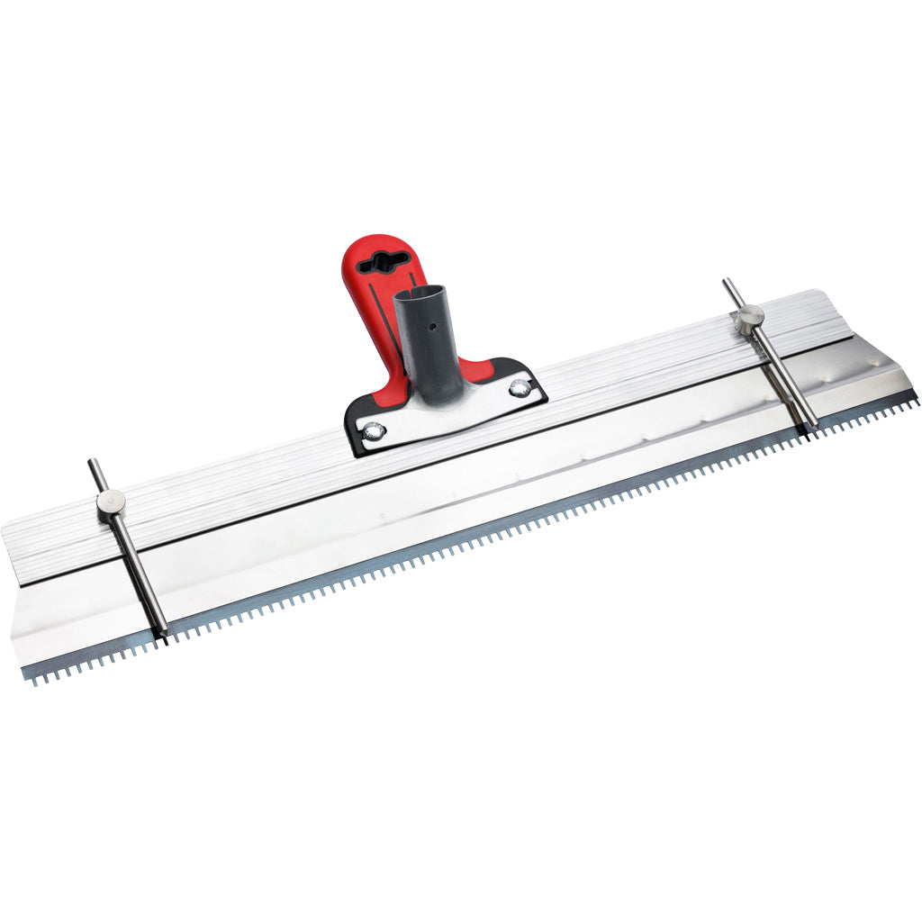 Surface squeegee serrated / with handle holder