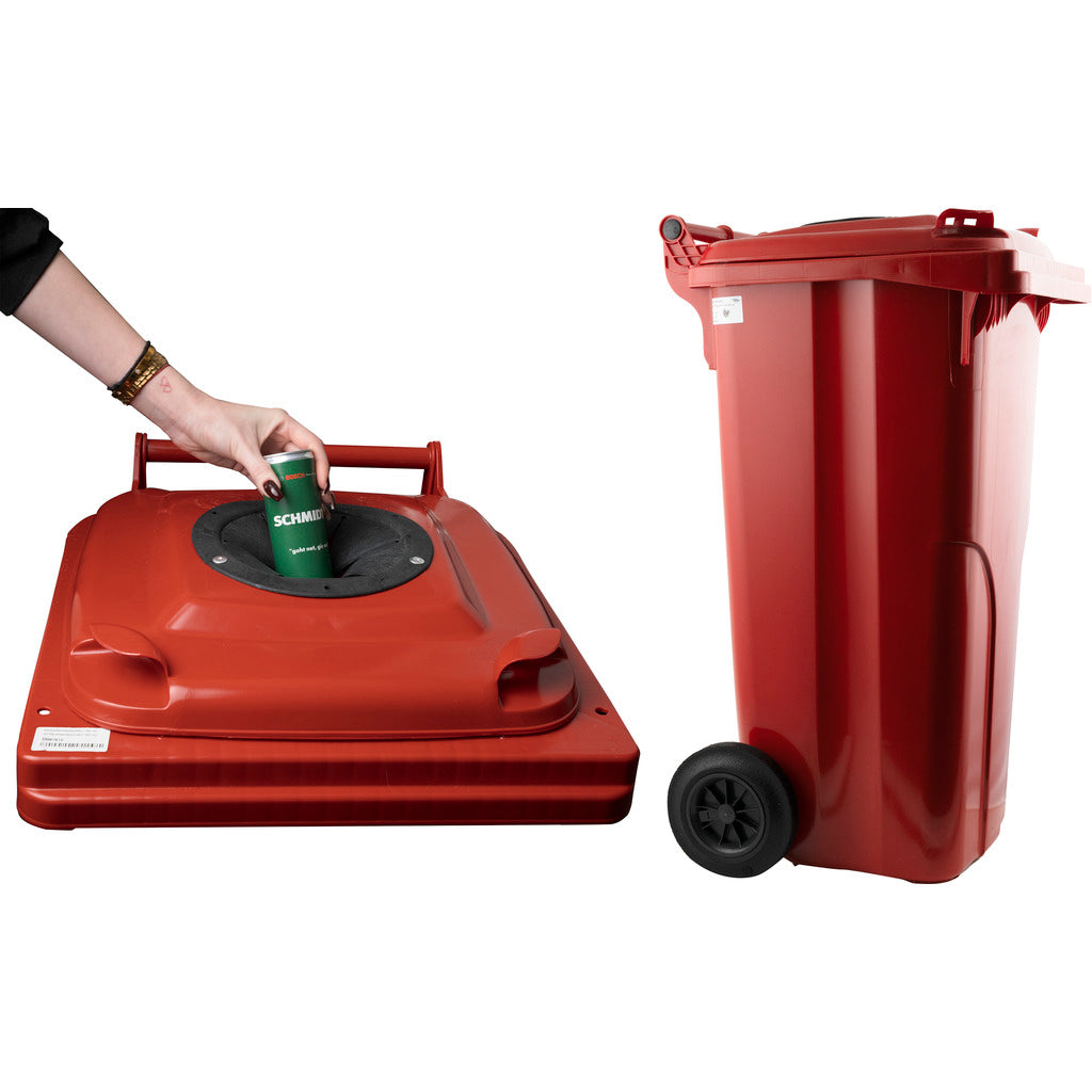 Deposit bottle collection container red / 2-wheel container (F)