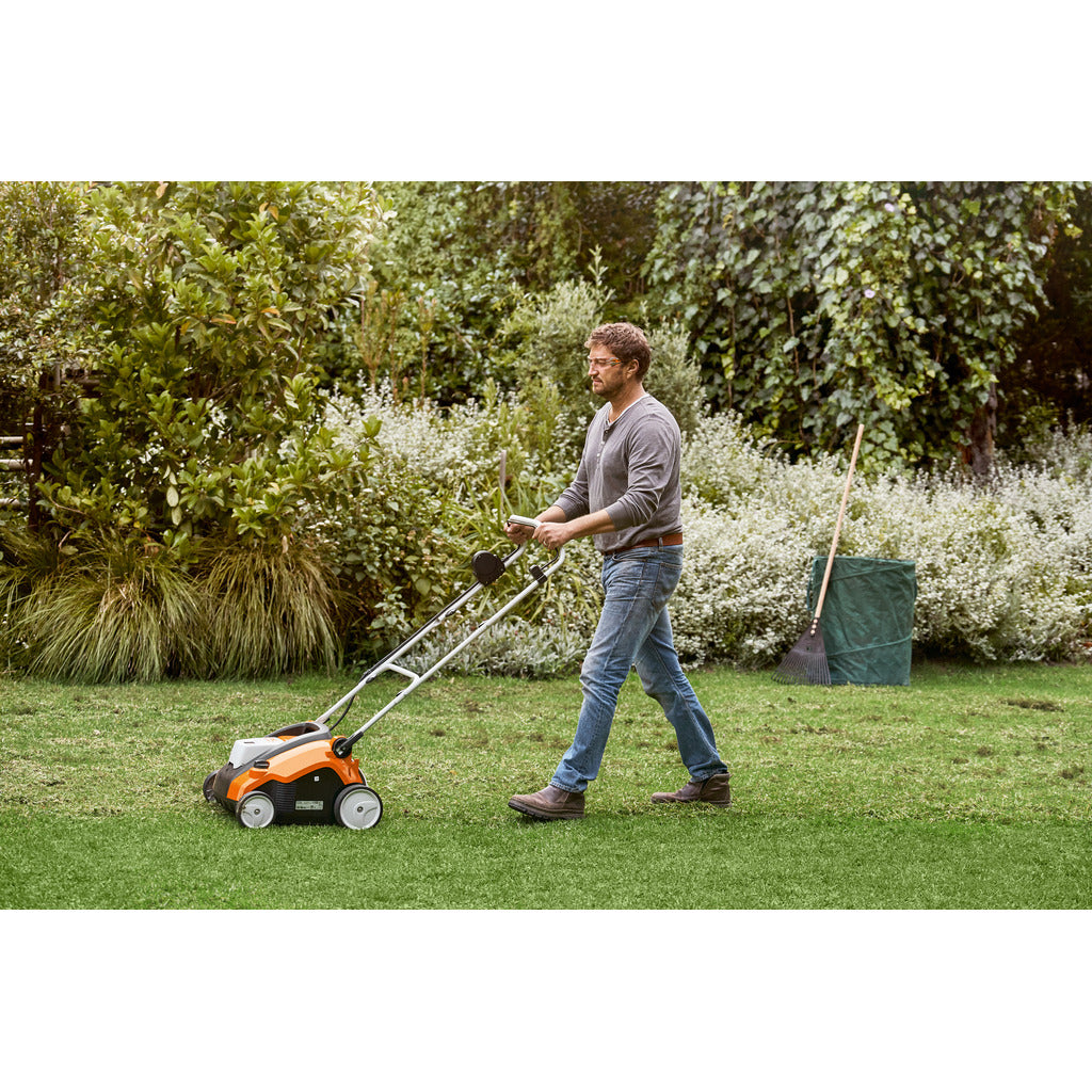 Stihl cordless scarifier RLA 240 (lawn aerator) with harrow roller
