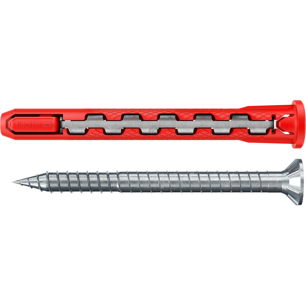 Tassello in plastica Hybrid Power T con vite a testa svasata