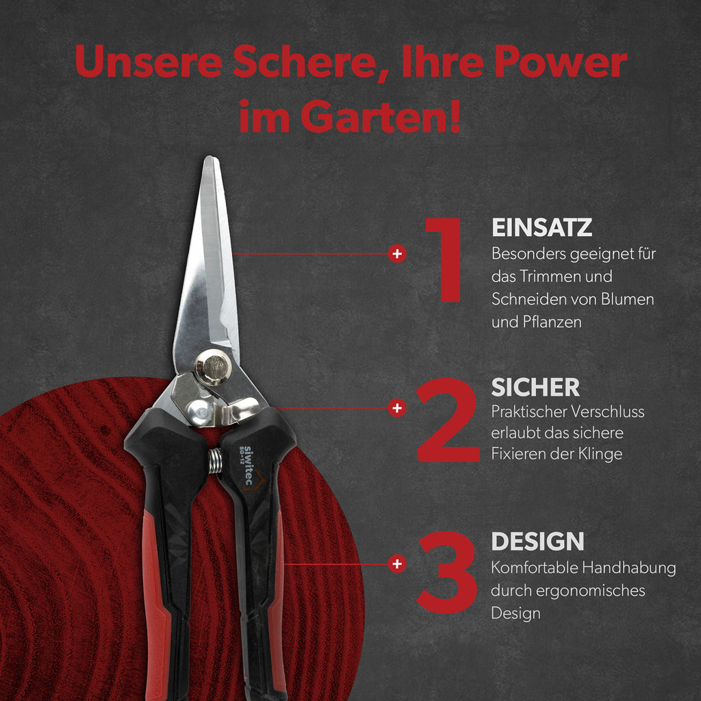 Siwitec garden shears with straight blade SG-12