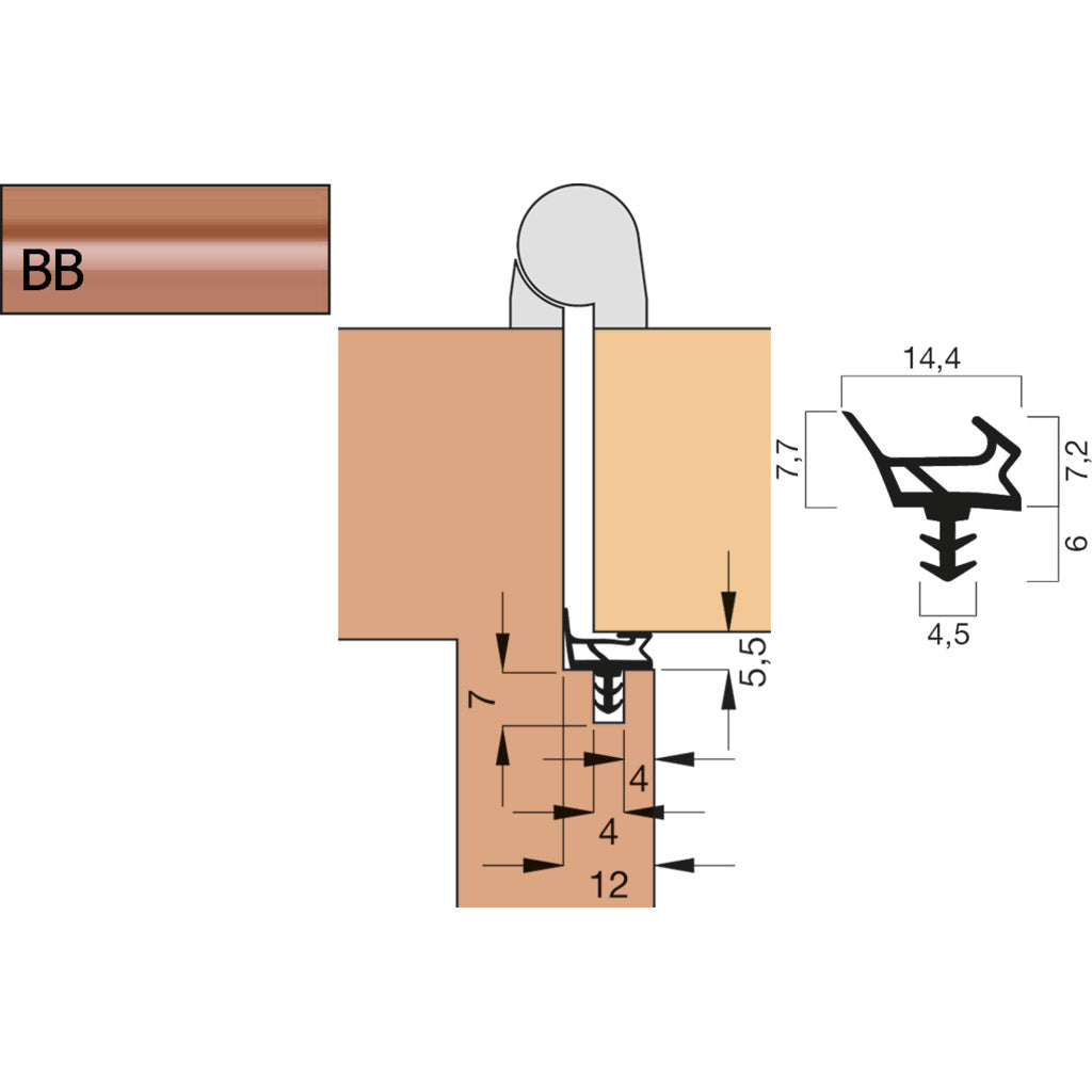 Guarnizione porta A 1022 / collare corto