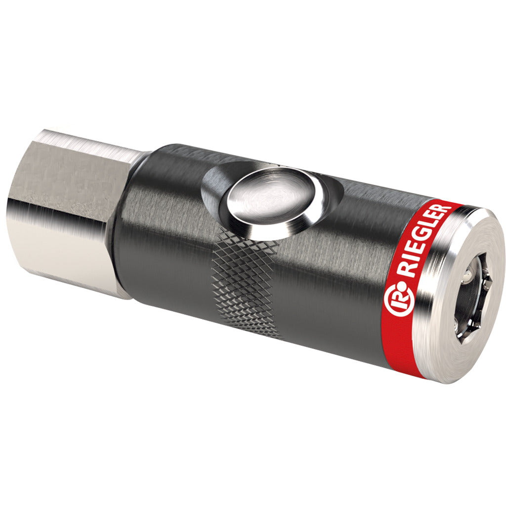 Push-button safety coupling NW 7.4, internal thread, rotatable