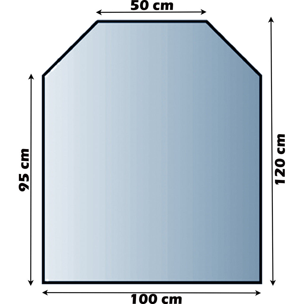 Glasbodenplatte zweiseitig abgeschrägt / mit Fase