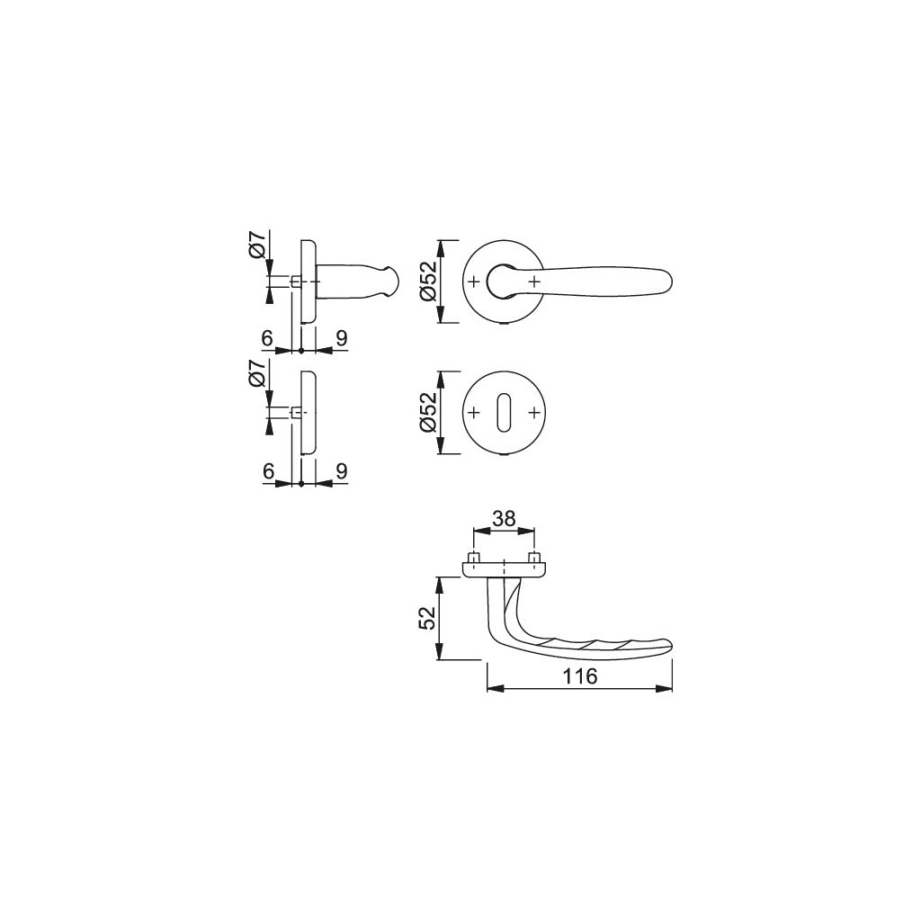 Door handle set model Roissy