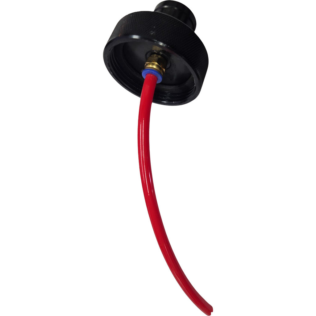 Replacement lid with plug-in coupling for wetting agent and medium foam gun