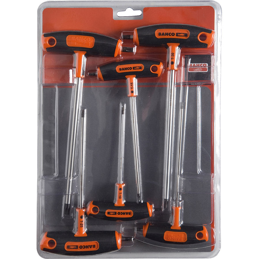 Hexagon screwdriver set with T-handle / 6 pieces / Torx®