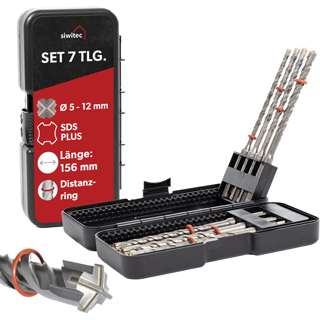 Siwitec SDS Plus Betonbohrer Set 7-teilig / 156 mm