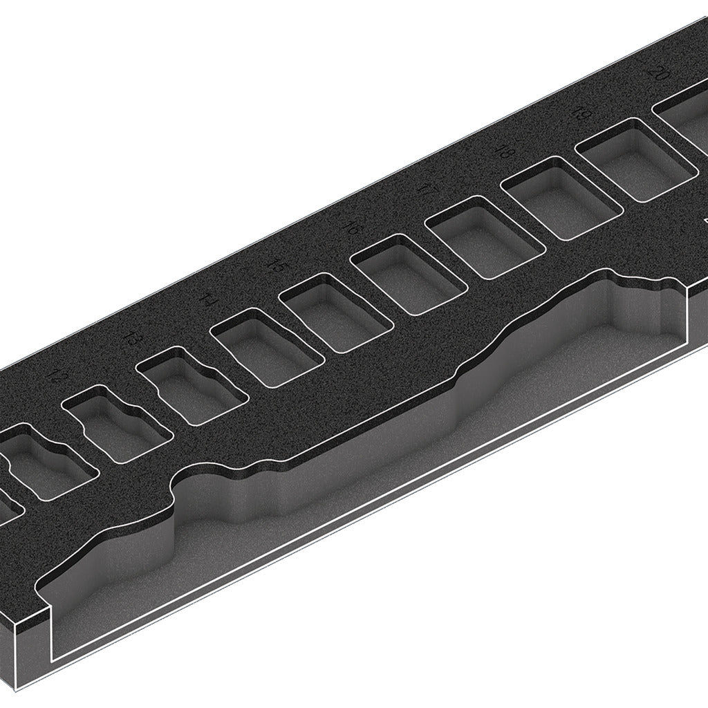 8000 C Zyklop ratchet 1/2" set 1 9722 / 31 pieces / with foam insert