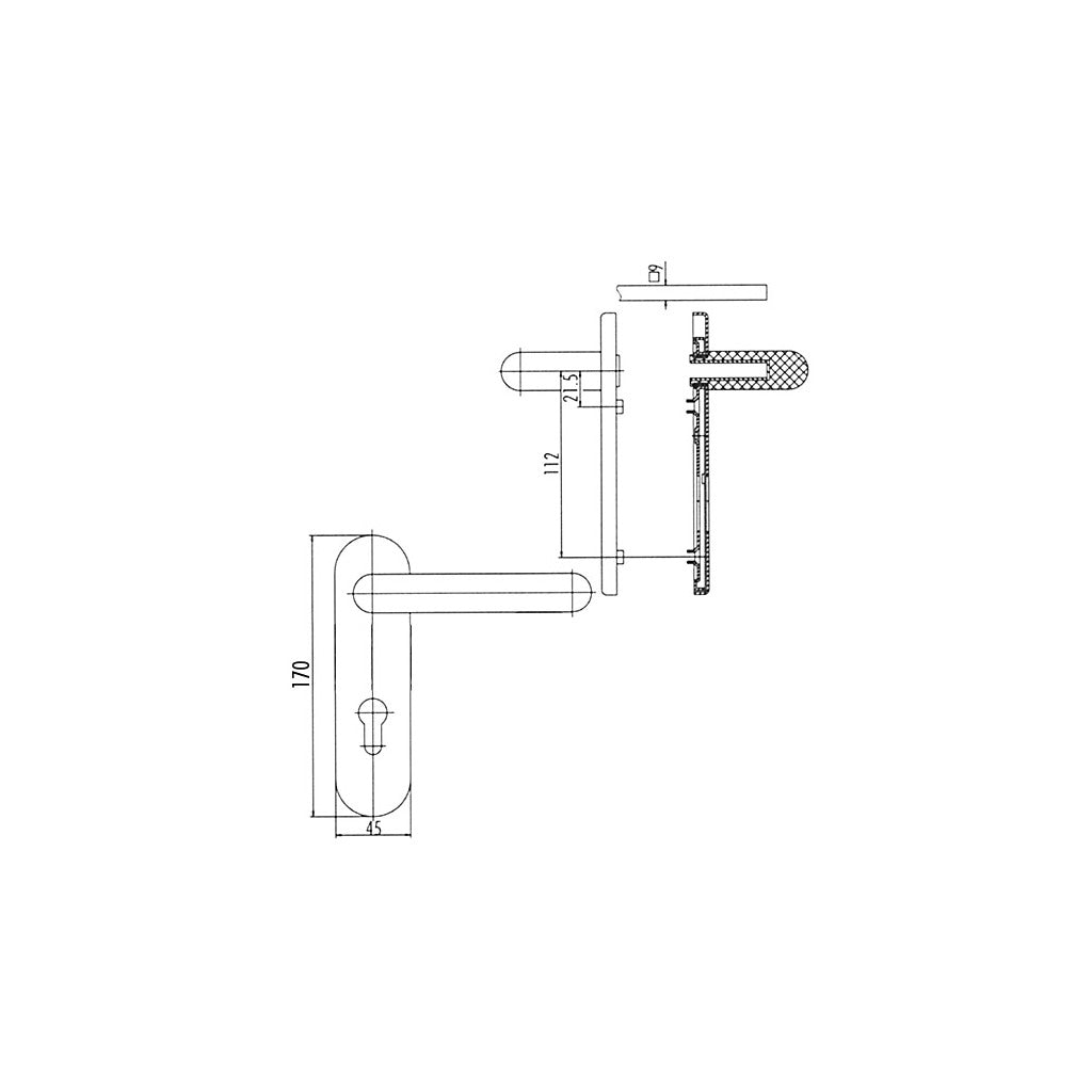 FH short plate handle set ECO-FS