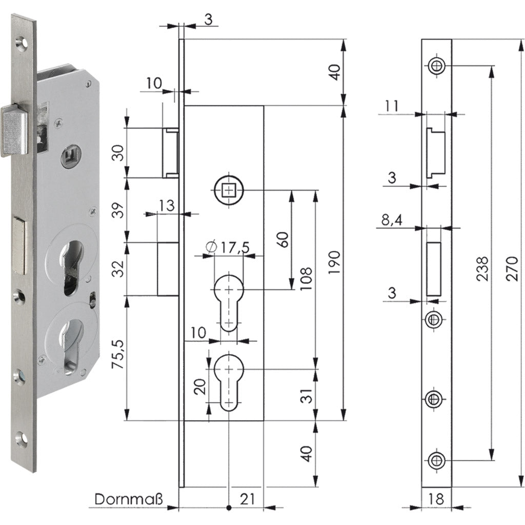Tubular frame latch bolt lock 8420D-30ZW