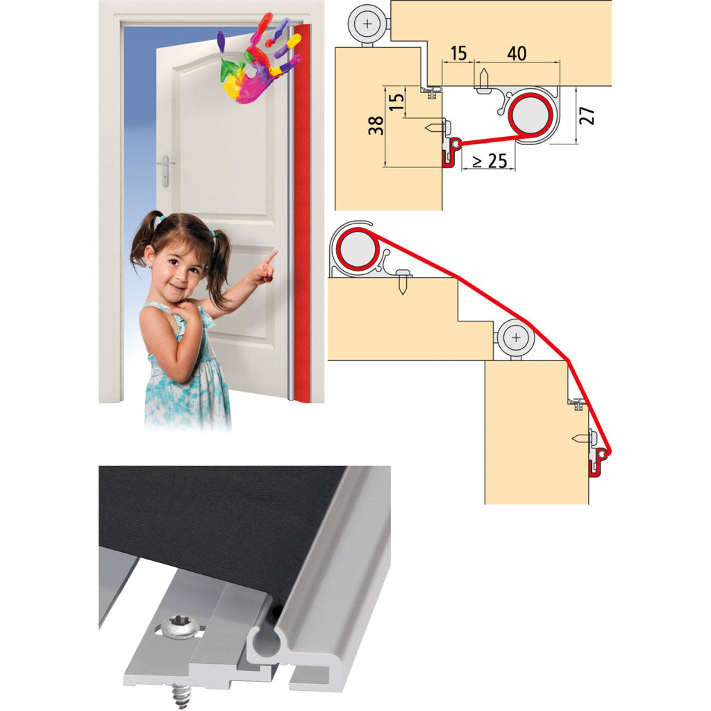 Finger protection roller blind