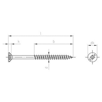 SPS countersunk head partial thread (TX, A2)