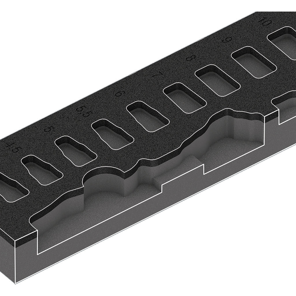 8000 A Zyklop ratchet 1/4" set 1 9720 / 37 pieces / with foam insert