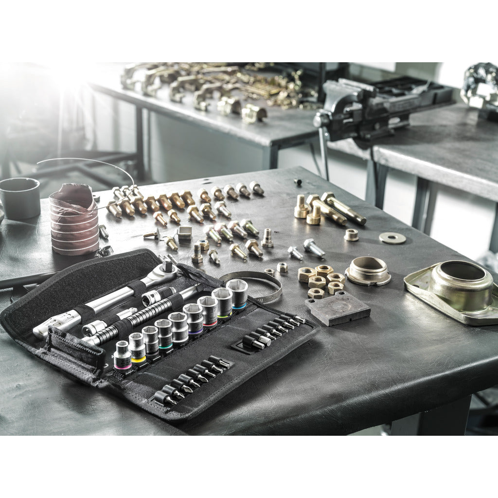 Set di cricchetti in metallo Zyklop 8100 SB 11 / 29 pezzi / leva, 3/8", pollici