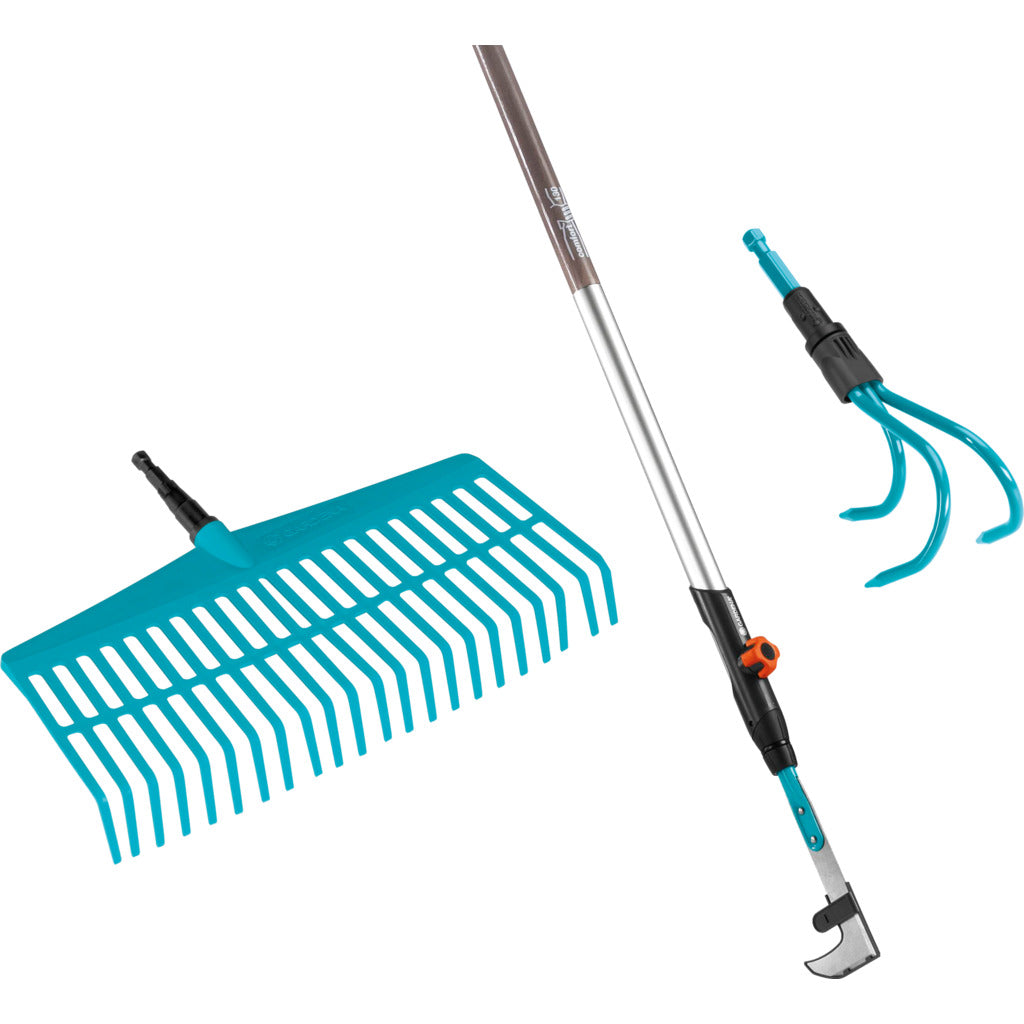 Gardena combisystem complete package (joint scraper + rake + cultivator + handle)