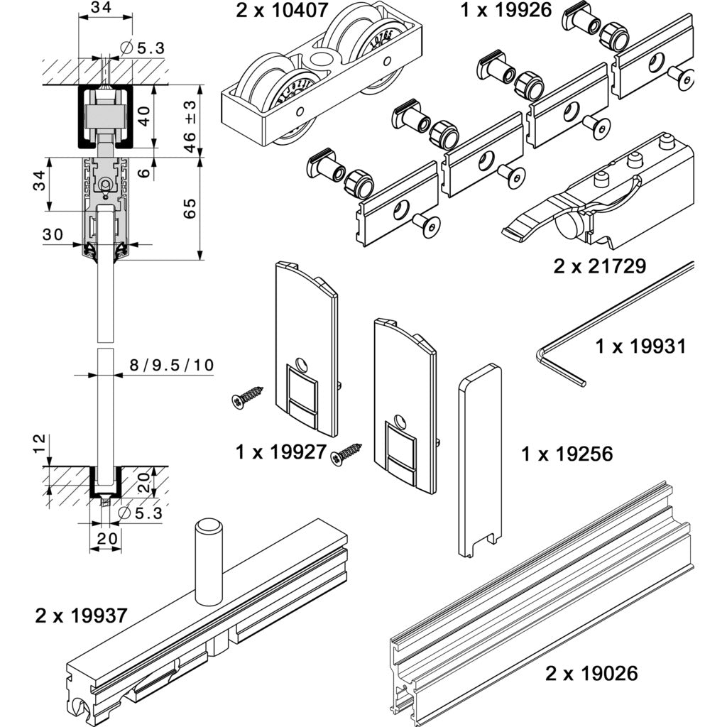 Set di raccordi HAWA-Junior 80/GL