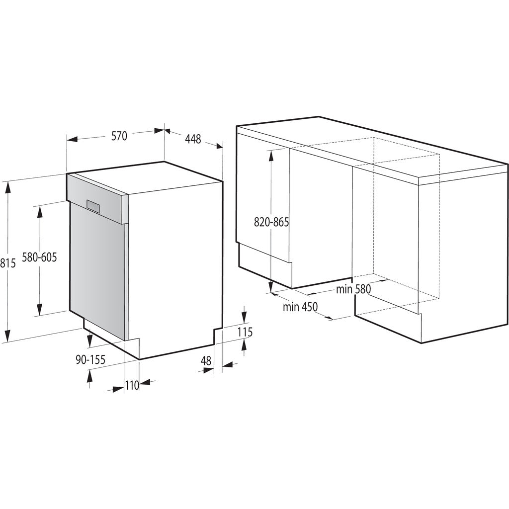 Integrated dishwasher GI520E15X