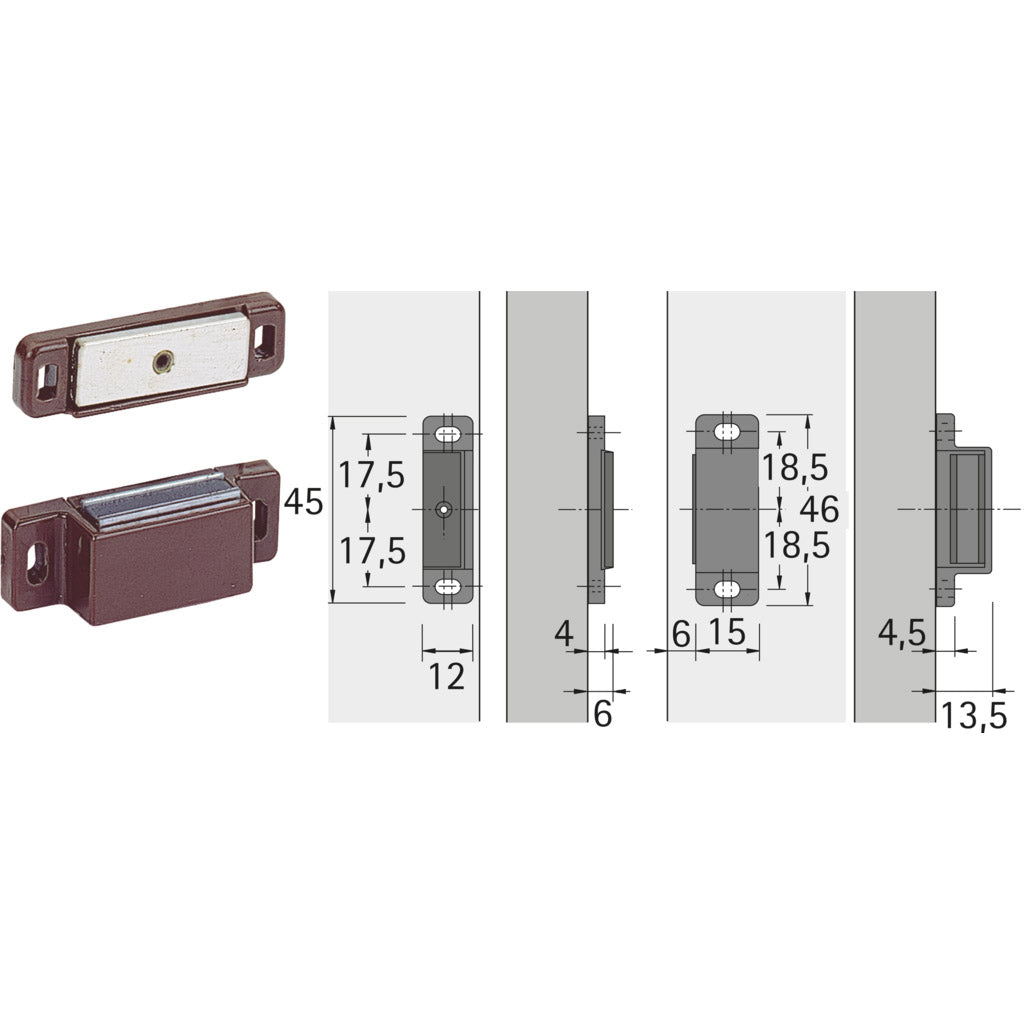 Magnetic catch M 74 / GP 15