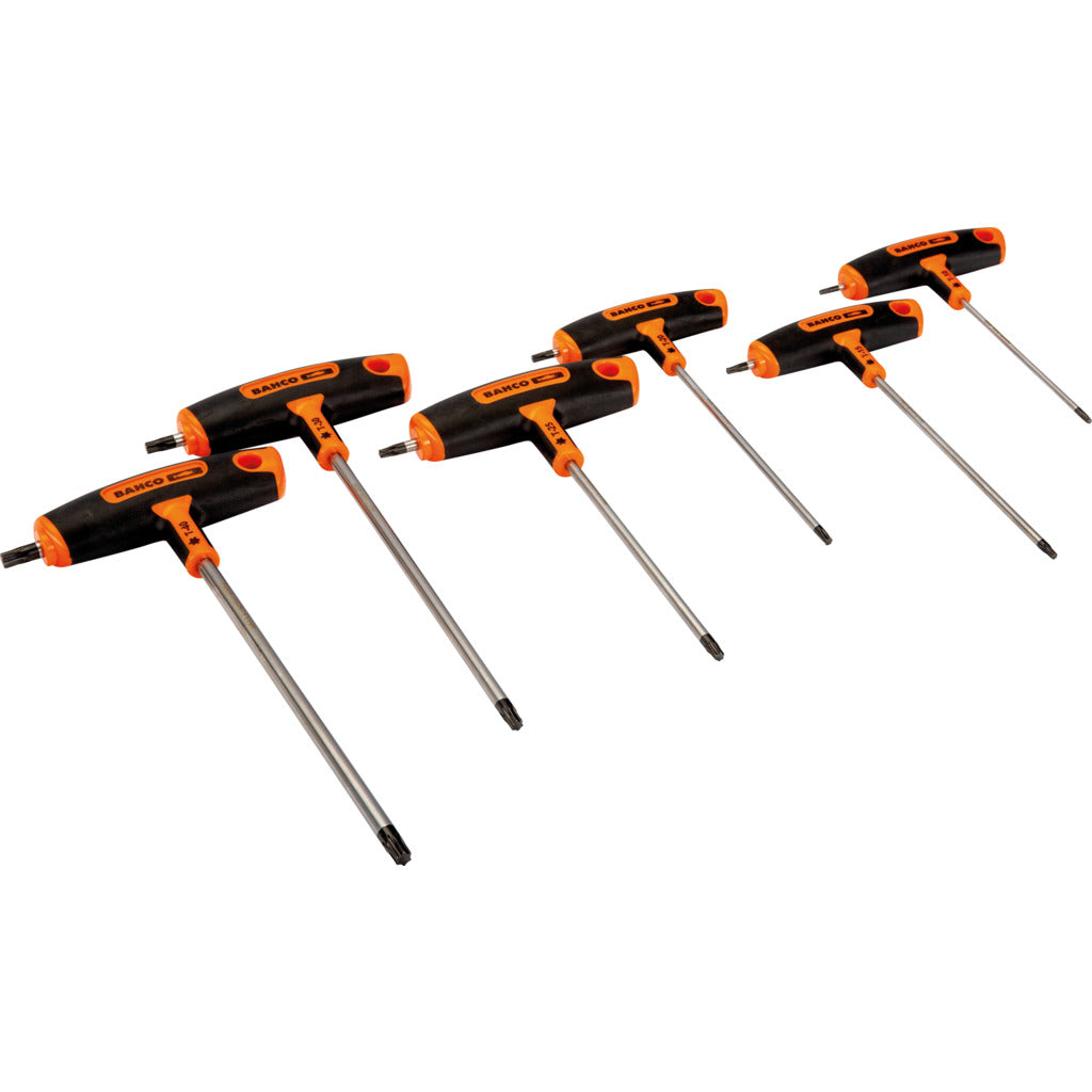 Hexagon screwdriver set with T-handle / 6 pieces / Torx®