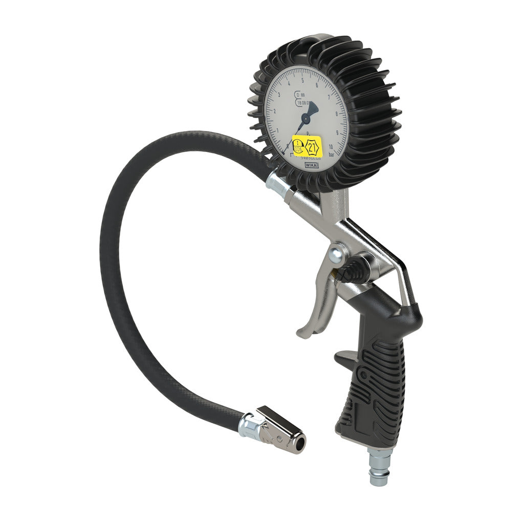 Pistol-shaped hand tire inflator