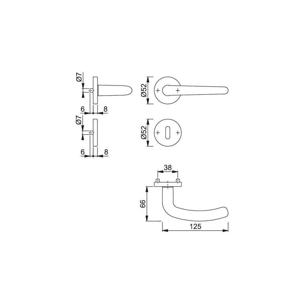 Door handle set model DENVER