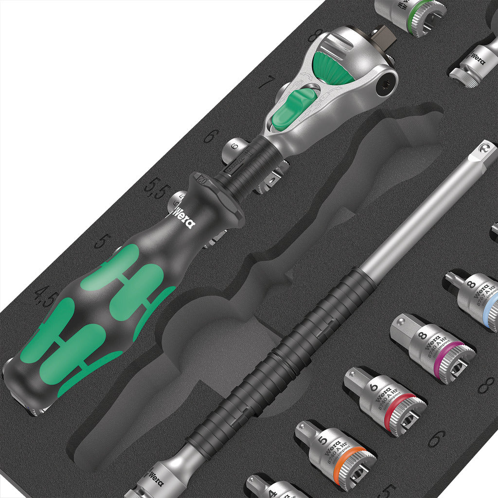 8000 A Zyklop ratchet 1/4" set 1 9720 / 37 pieces / with foam insert