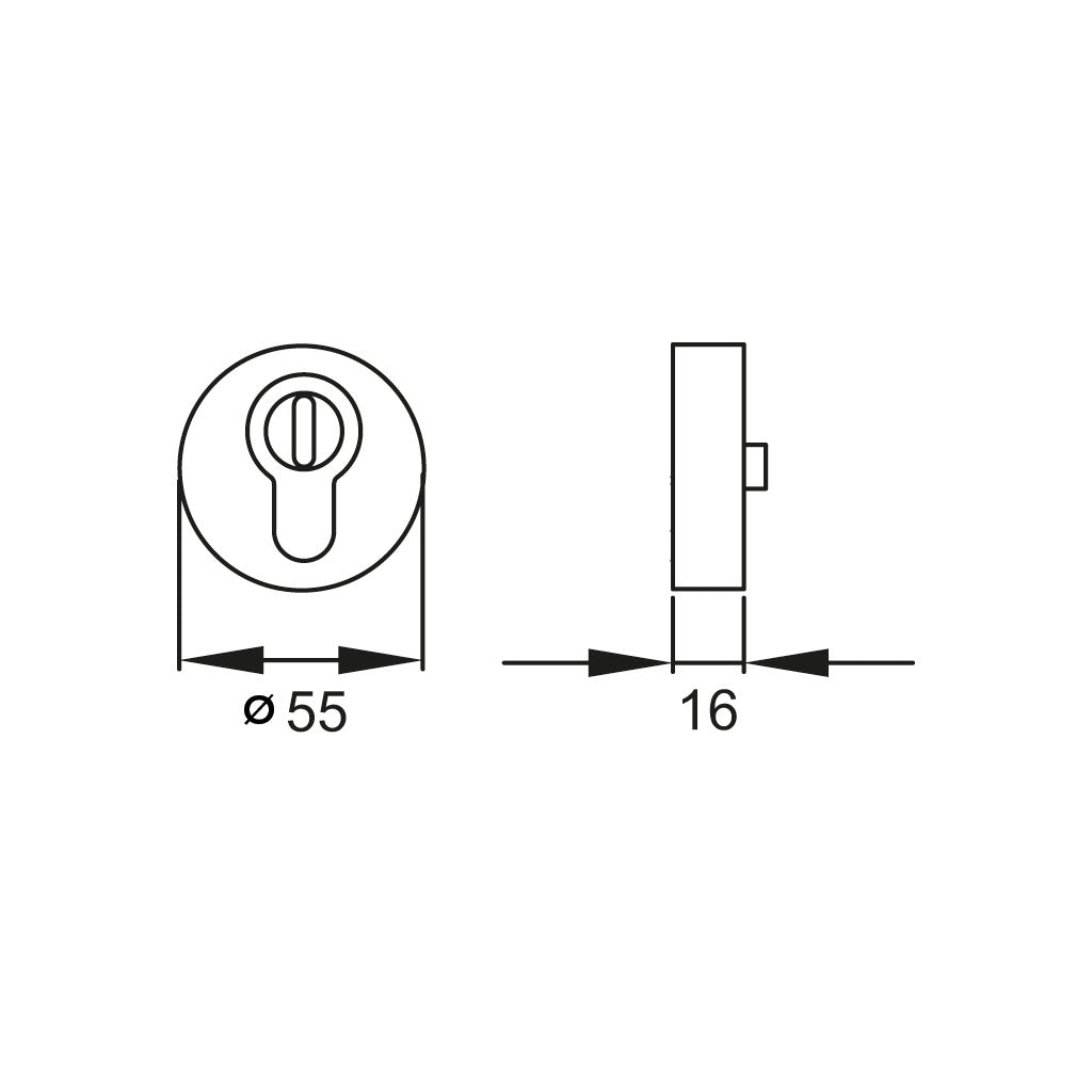 Protective rosette with cylinder protection