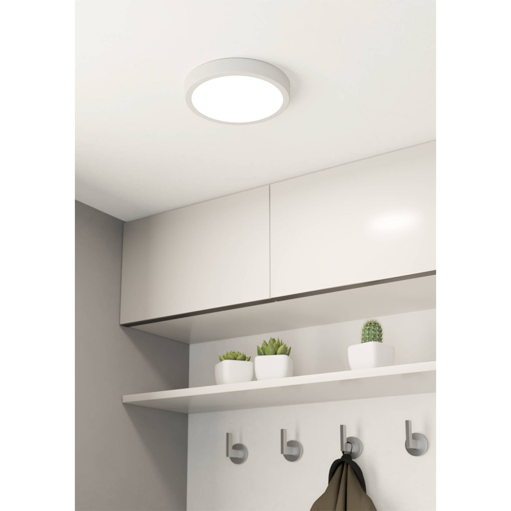 Eglo surface-mounted light FUEVA 5, dimmable / white, round