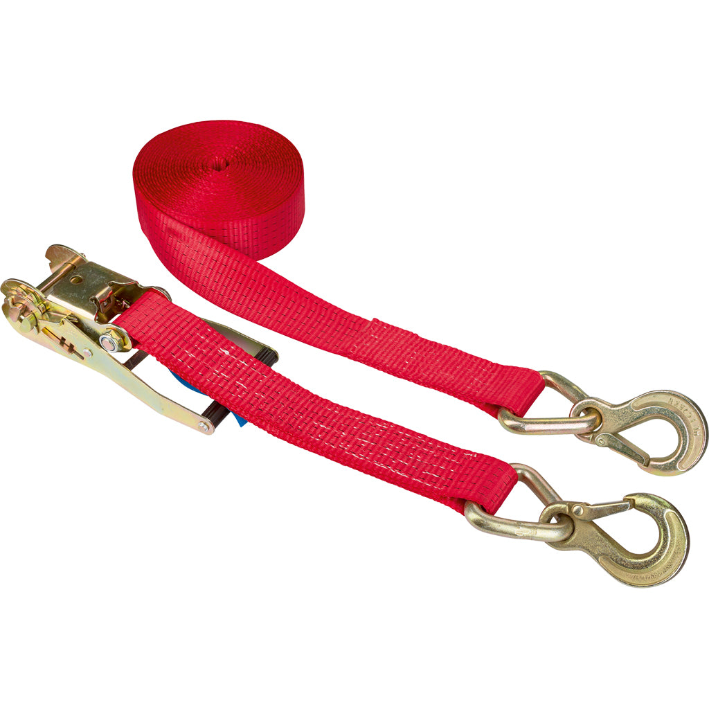 Ratchet lashing strap with triangle hook and triangle ring / 2-piece