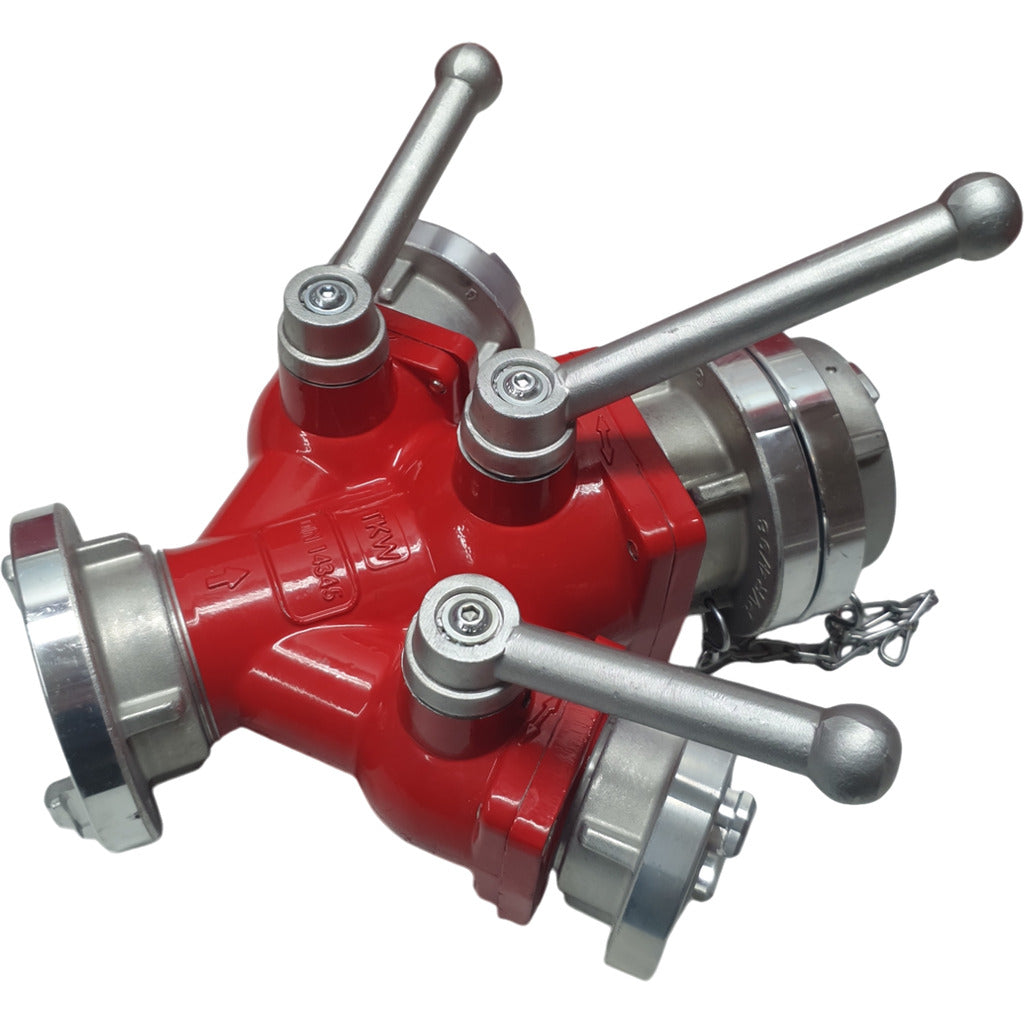 Distributor with ball shut-off and adapter B-CBC / DIN 14345