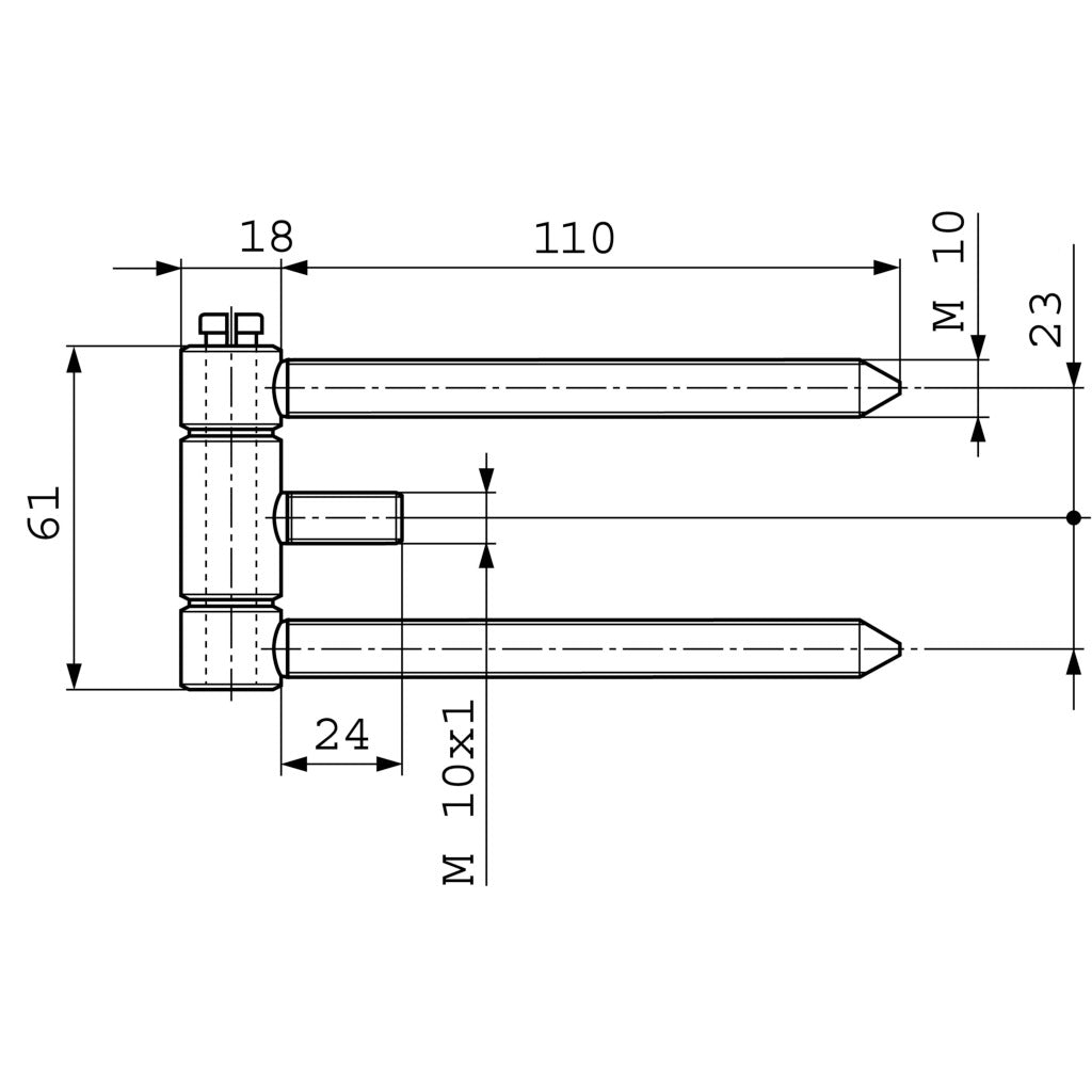 Steel frame hinge 40H-18-064 (T30) (3.5200.21)