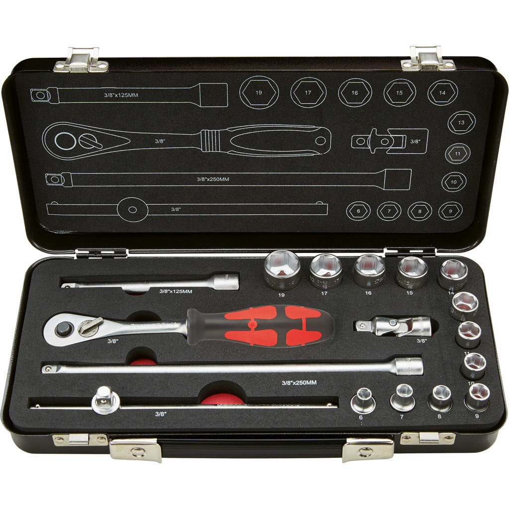 Socket wrench set 17 pcs.
