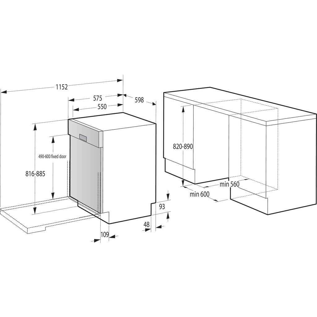 Lavastoviglie parzialmente integrata GI642E90