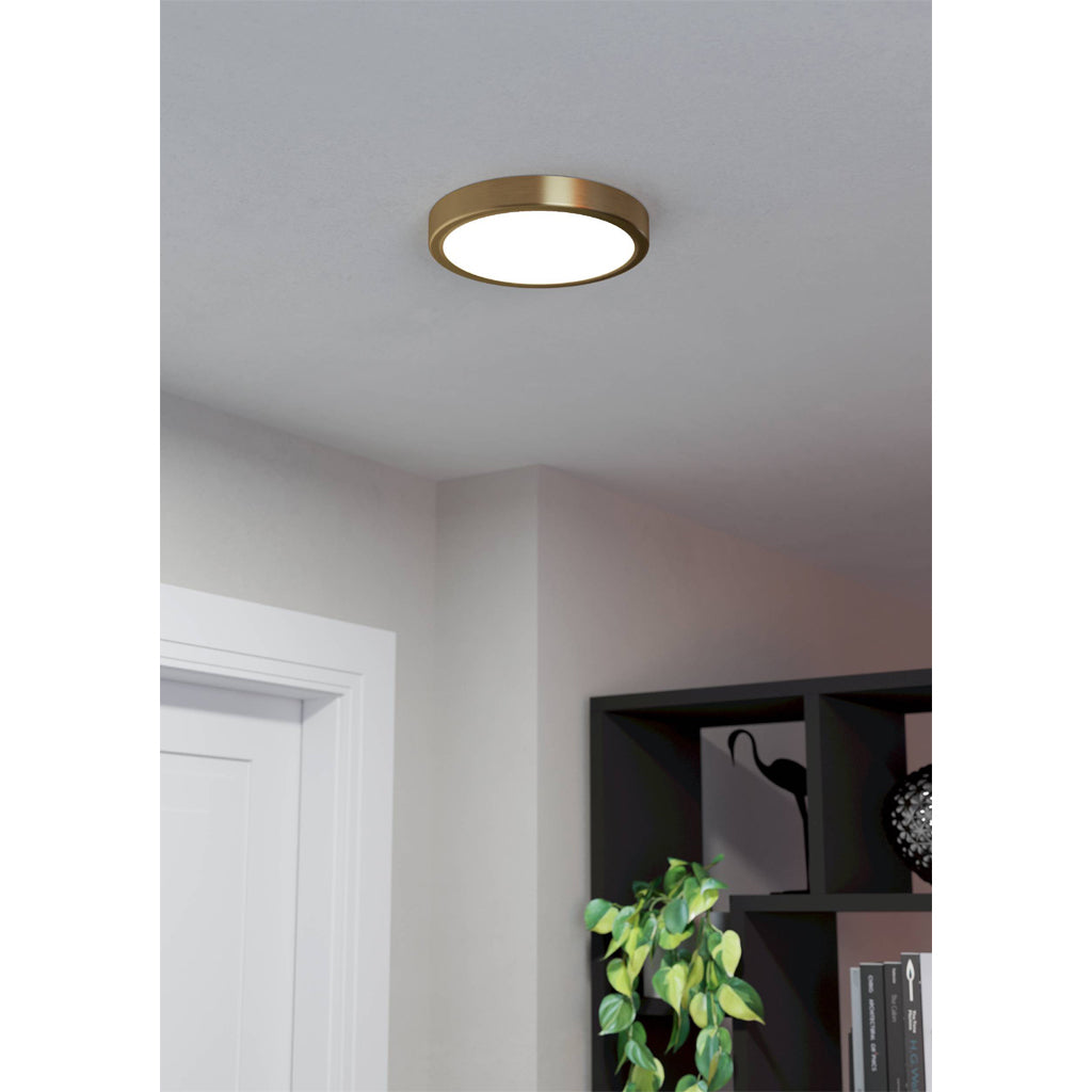 Eglo surface-mounted light FUEVA 5, 210 mm / brushed brass, round