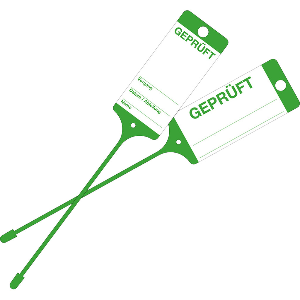 Goods label / green, "Tested"