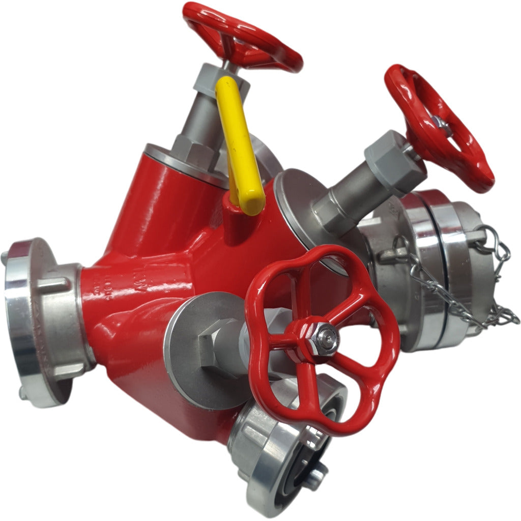 Distributor with valve shut-off and adapter B-CBC / DIN 14345