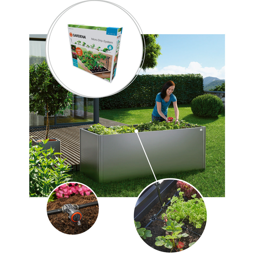 letto rialzato biohort 2 x 1 con sistema Gardena Micro-Drip