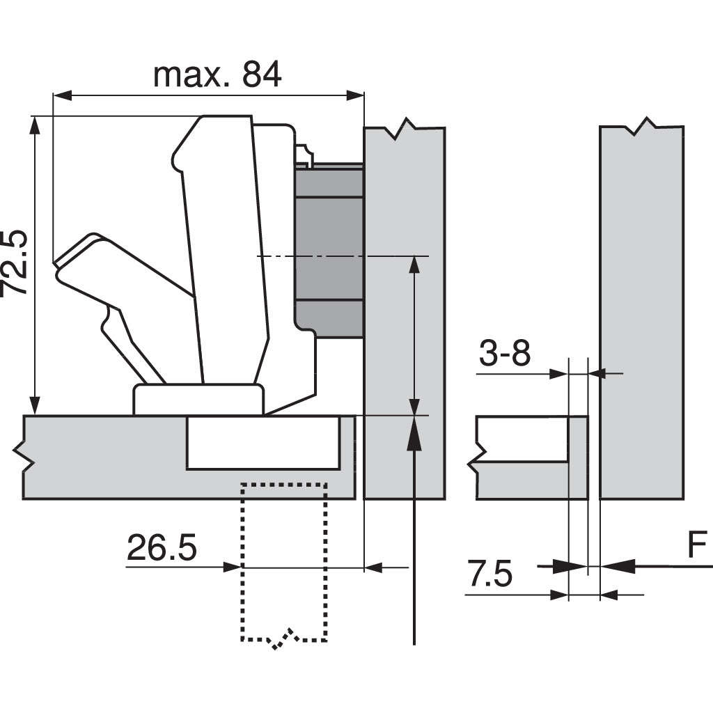 CLIP top hinge 170°