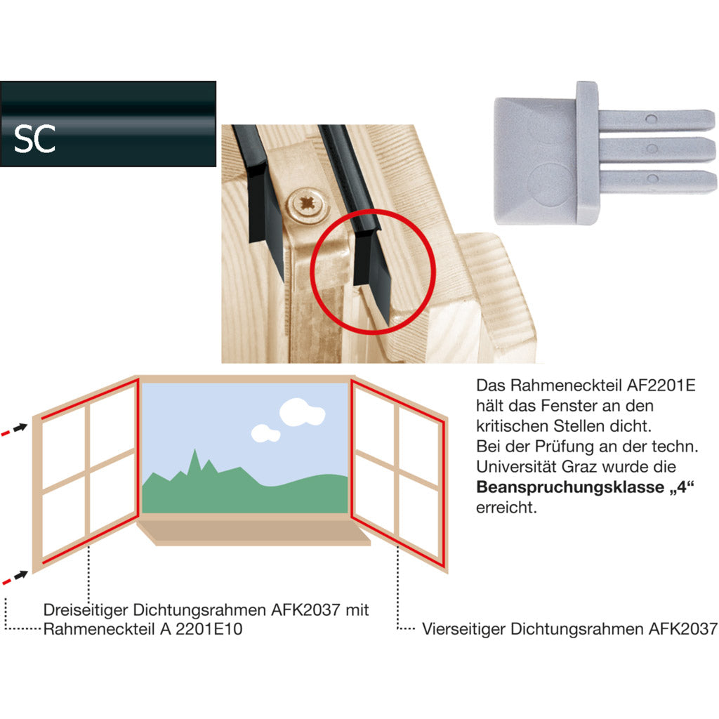 Eckteil AF2201E10 für Standardfalz / 10