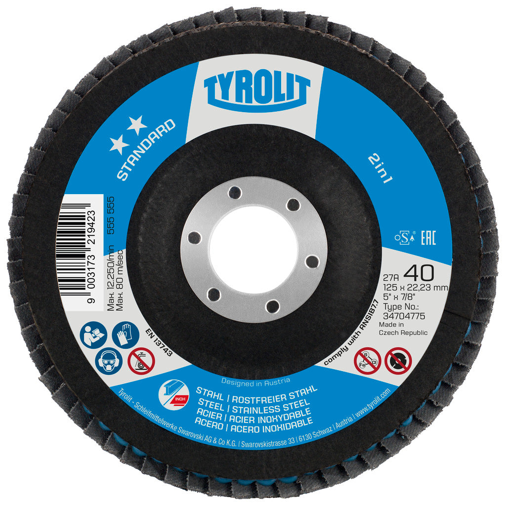 Flap disc standard** 2in1 steel/stainless steel