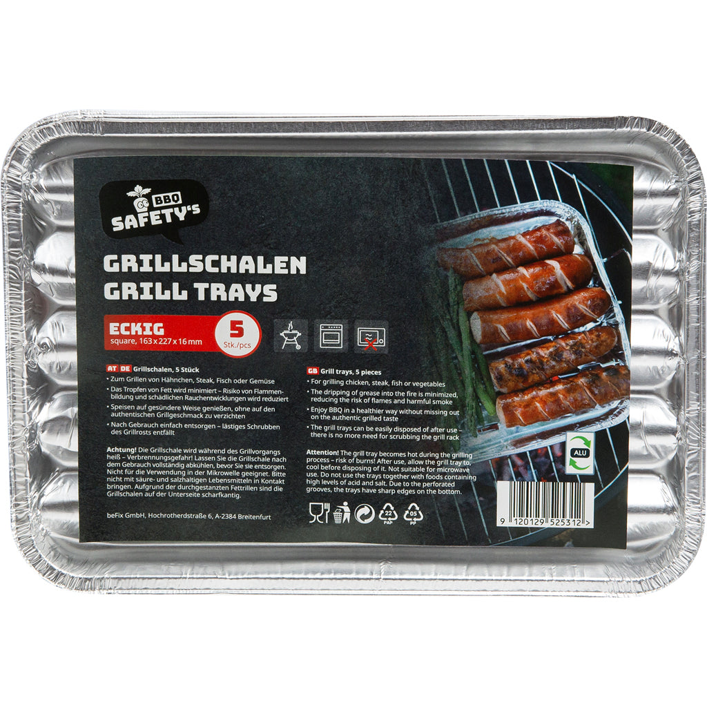 Vassoio per griglia quadrata BBQ Safety, mini