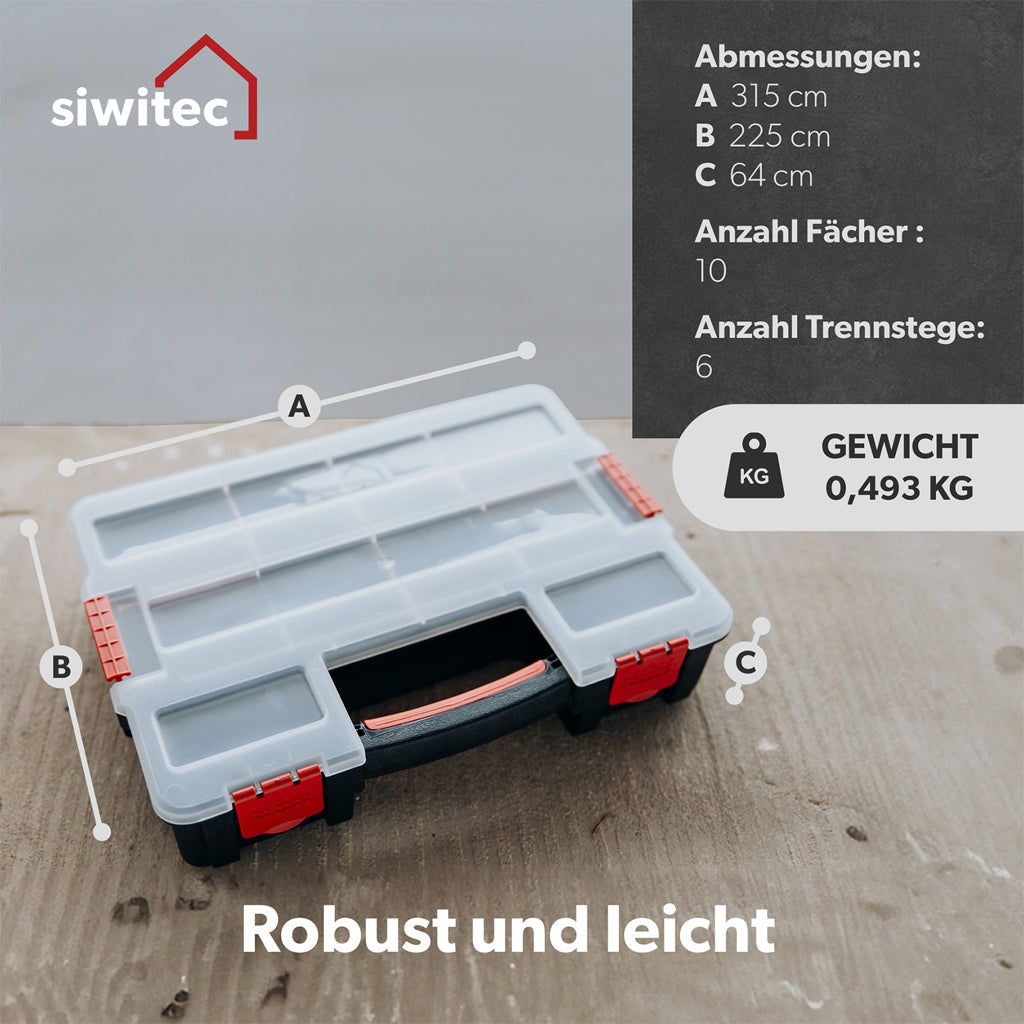 Siwitec assortment box / 10 compartments and 6 dividers