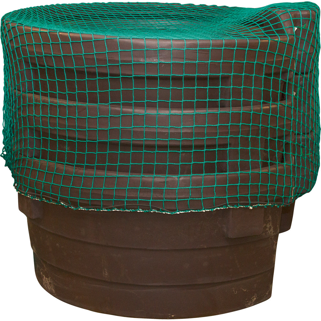 Load securing net including guy rope