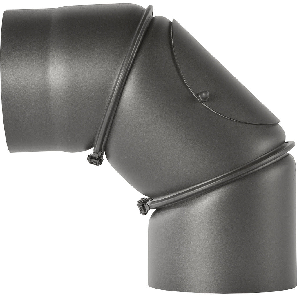 Bertrams flue pipe elbow with cleaning door 0°-90° adjustable / SANITARY retracted