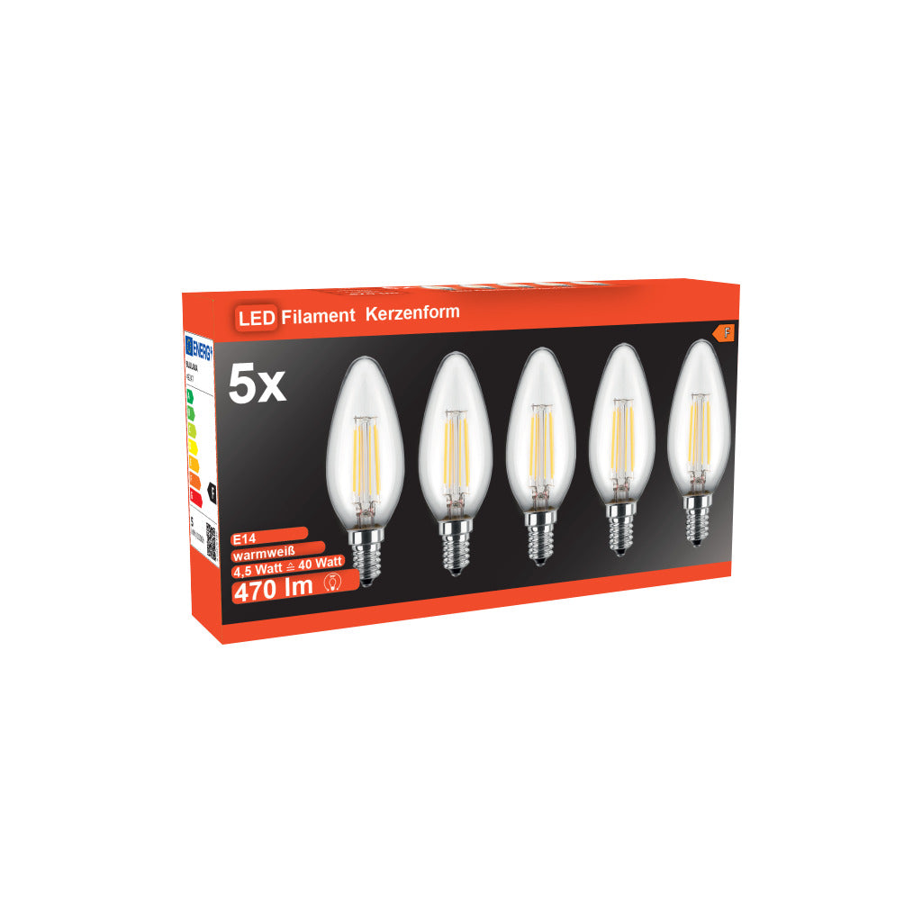 LED filament lamp candle shape C35 / E14 / set