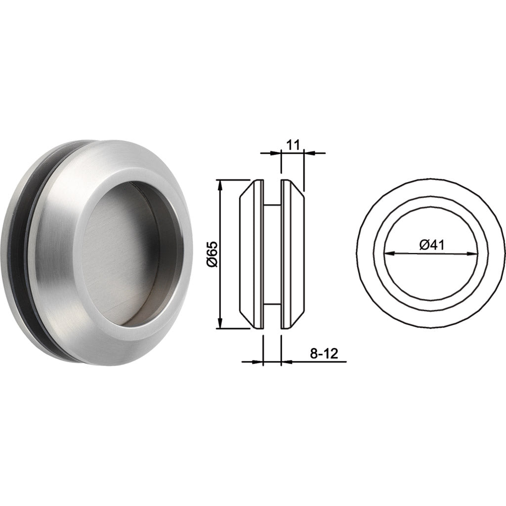 Glass door recessed handle series 5250
